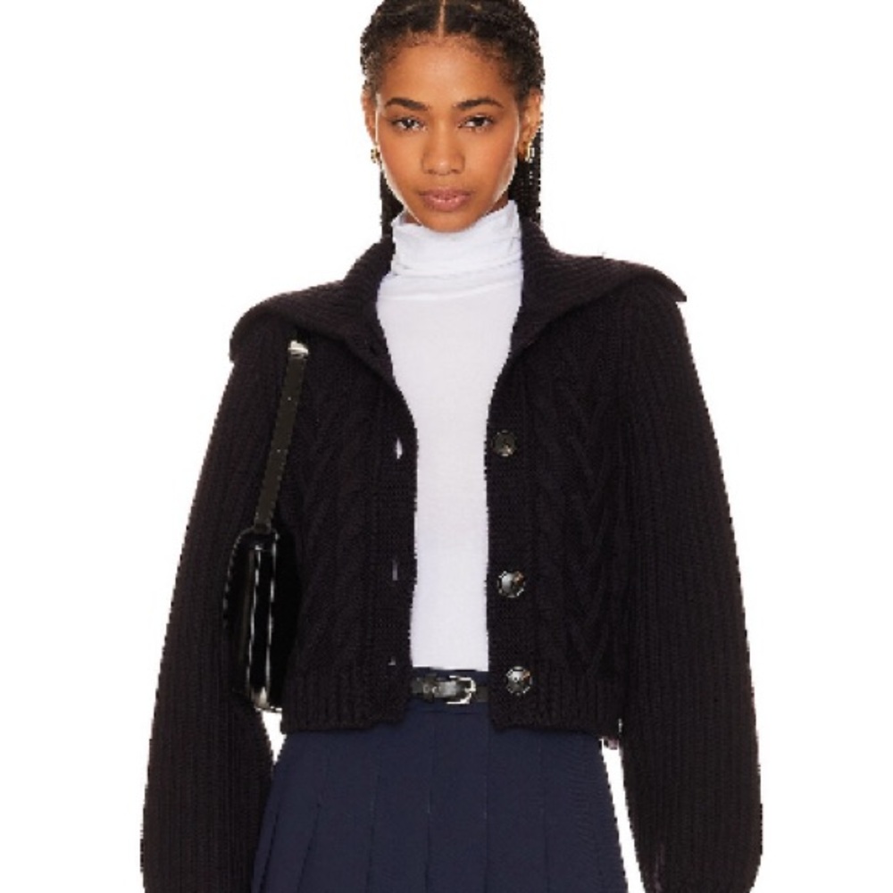 Beverly Hills x Revolve Women's Navy Cable Cardigan